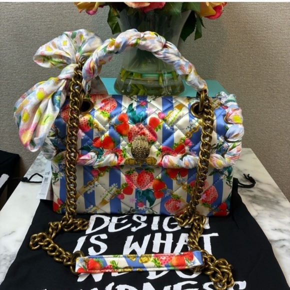 NWT Kurt Geiger Rare Satin Strawberry Kensington Top Handle Shoulder Bag - Picture 9 of 9